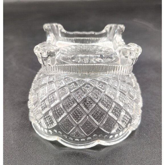 Salt Dip Cellars Fostoria & Wright Glass Bowls Vintage Footed Pedestal Lot of 2 - Picture 8 of 14